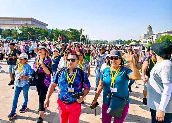 Visitors in Tiananmen Square
